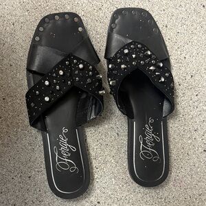 Fergie Black Studded Women's Sandals